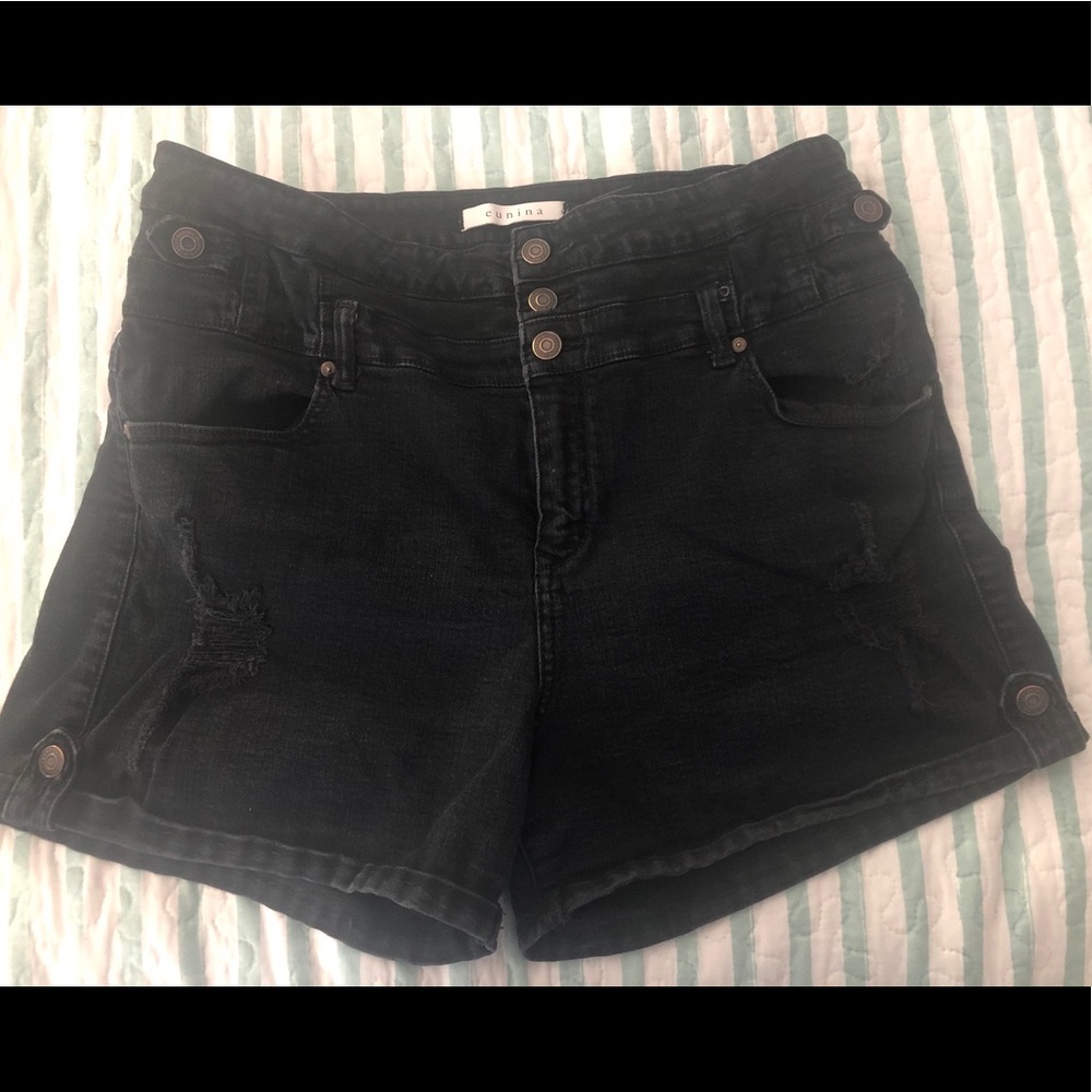 High waisted jean shorts